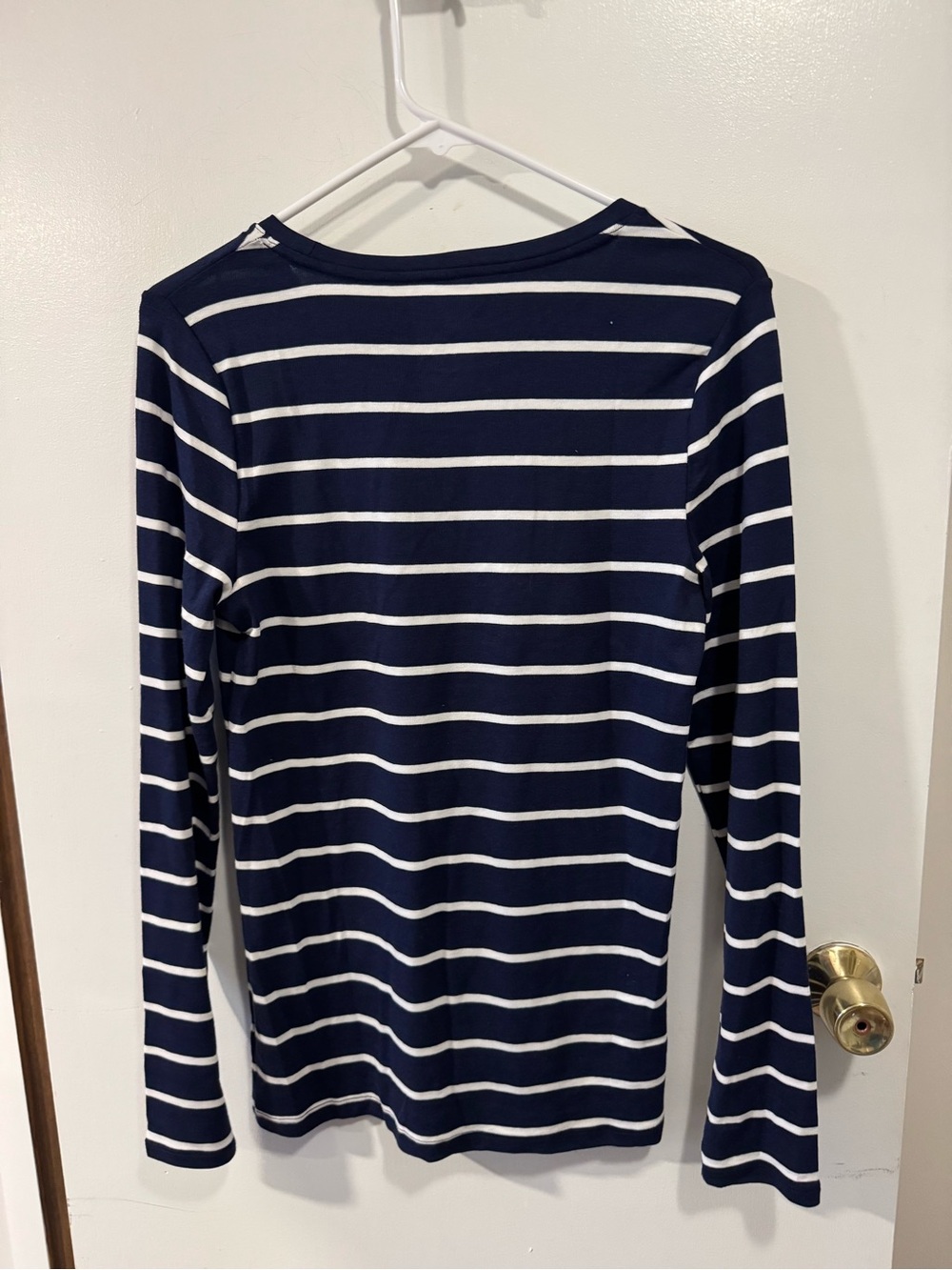 NWT a•new•day Women’s Navy Blue & White Striped Long Sleeve Shirt Size Medium - Picture 7 of 7